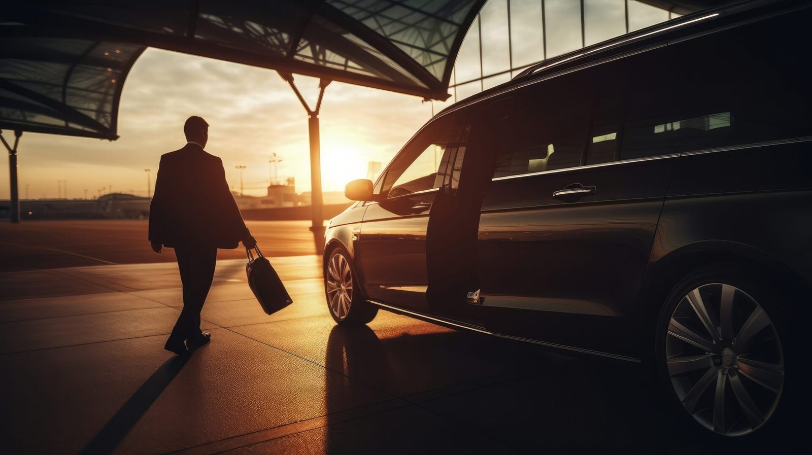 Business class airport service. Illustration Generative AI